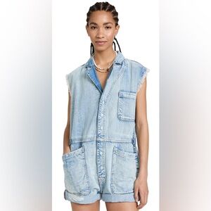 ONE TEASPOON WORN OUT HENDRIXE PALISADES OVERALLS XS BLUE DENIM